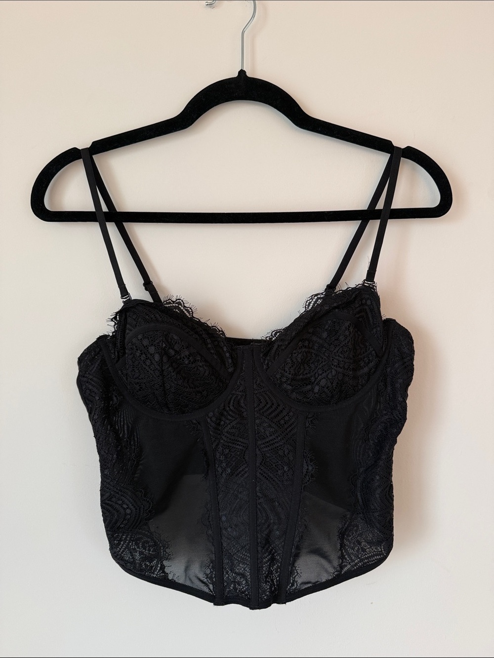 Garage Black Lace Corset Top